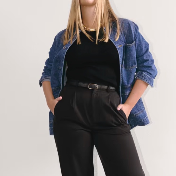 EVERLANE The Draper Pleated Pant Black - Picture 3 of 5